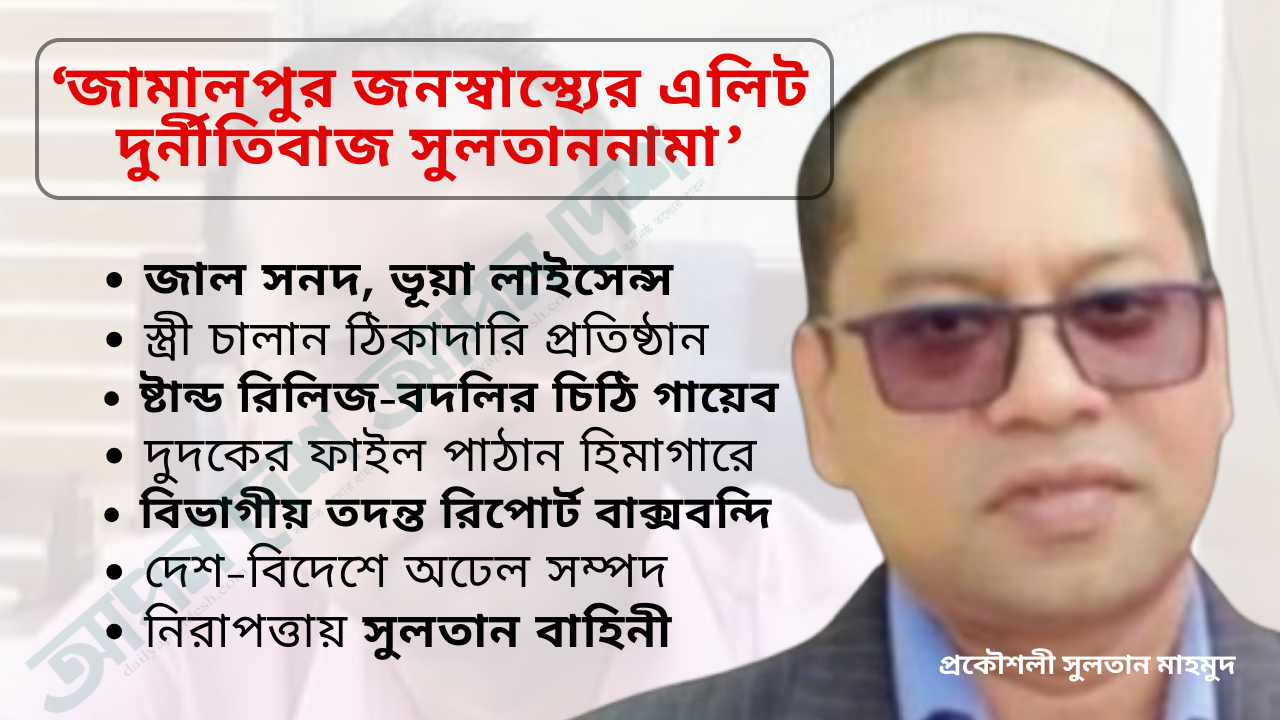 জামালপুর জনস্বাস্থ্যের এলিট দুর্নীতিবাজ ‘সুলতাননামা‘