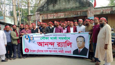 নৌকা পাওয়ায় আমুর এলাকায় আনন্দ র‌্যা‌লি